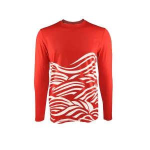 Bump Long Sleeve UV Protection Surf Shirt in Red – UPF 30