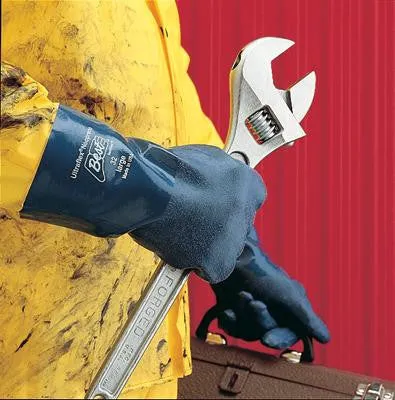 SHOWA Best Glove X-Large 14" Ultraflex II Neoprene Chemical Resistant Gloves With Rough Finish And Gauntlet Cuff